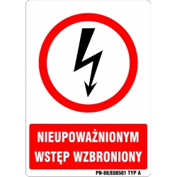 Znak elektryczny - Nieupoważnionym wstęp wzbroniony